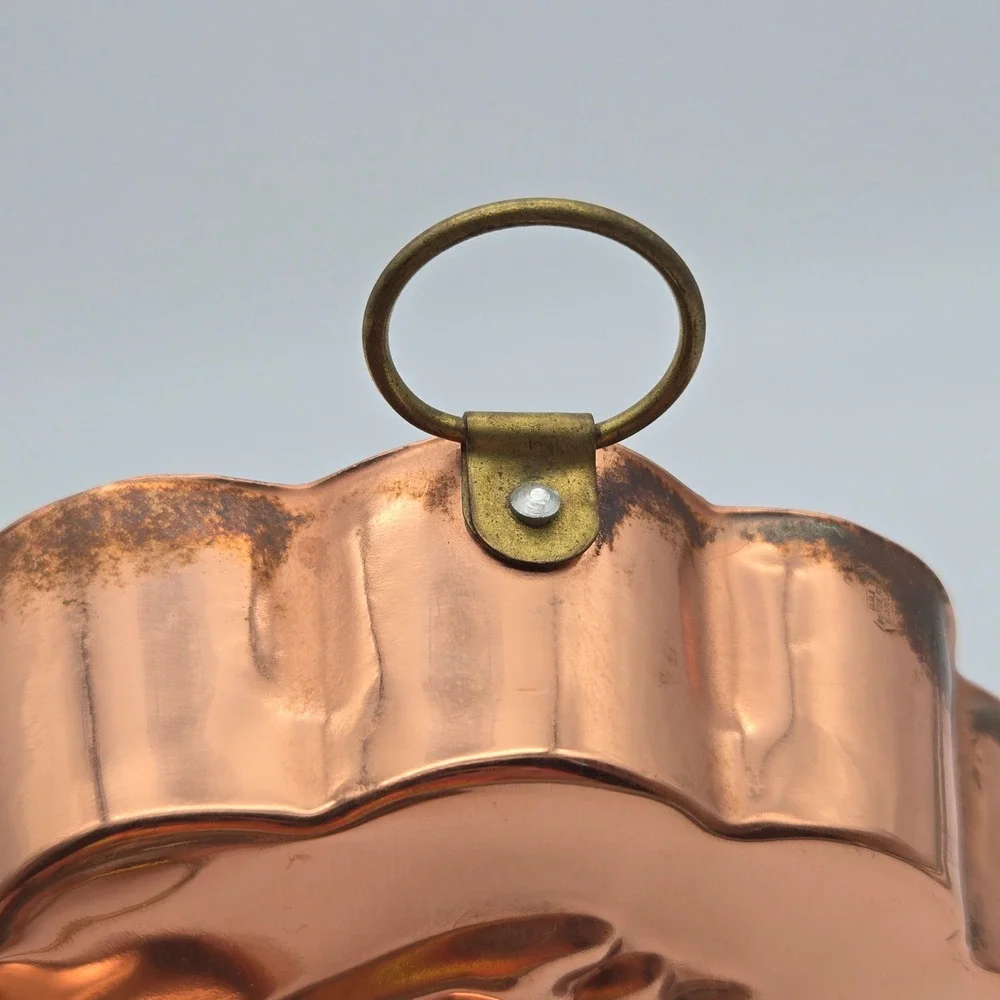 Vintage Copper Tin-Lined Strawberry Jello Mold Set of 4 Wall Decor Cottagecore